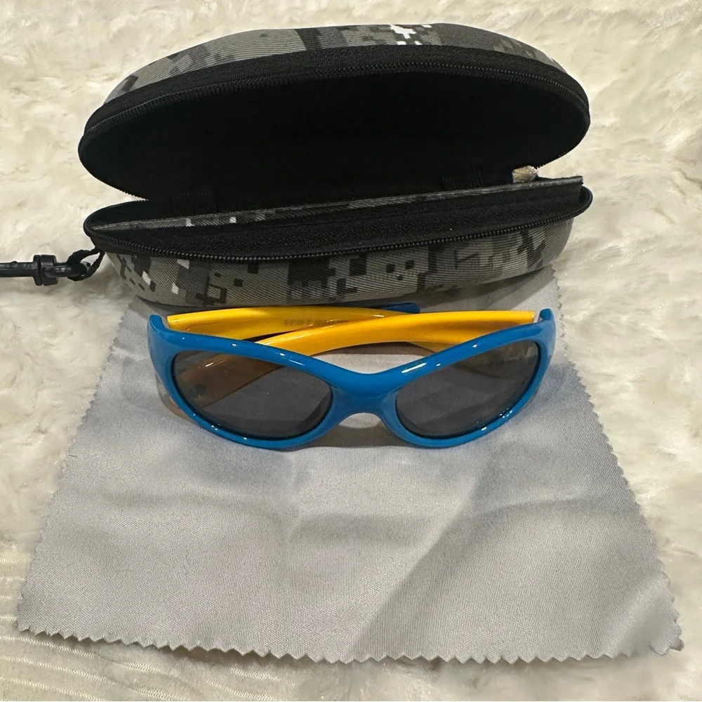 NorthStores Baby/Toddler Polarized UV Protection Sunglasses Blue/Yellow w/ Case